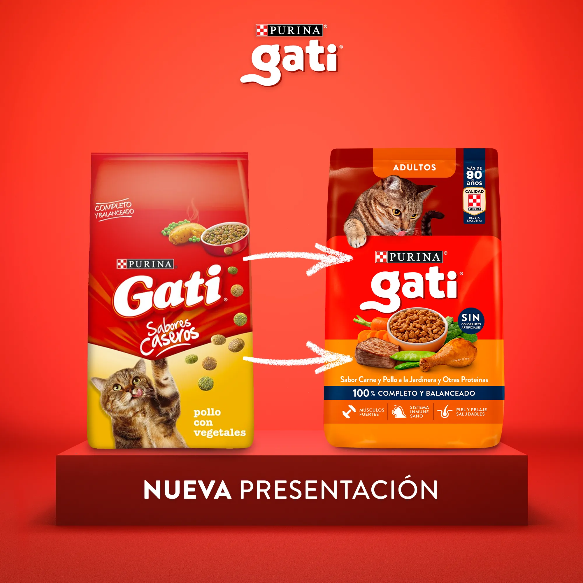 Gati Carne y Pollo a la Jardinera para Gato Adulto - 3