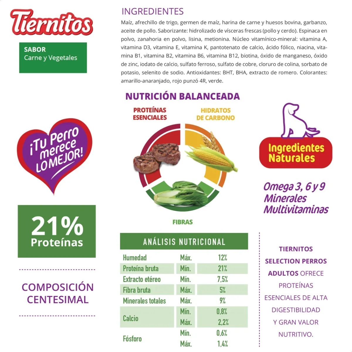Tiernitos Carne y Vegetales para Perro Adulto - 4