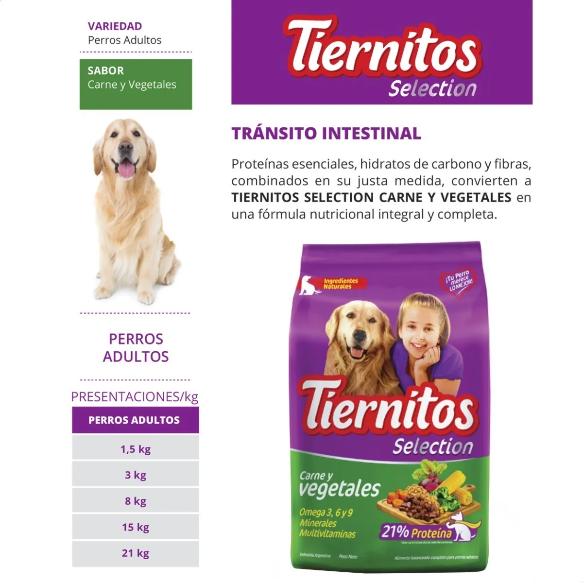Tiernitos Carne y Vegetales para Perro Adulto - 3