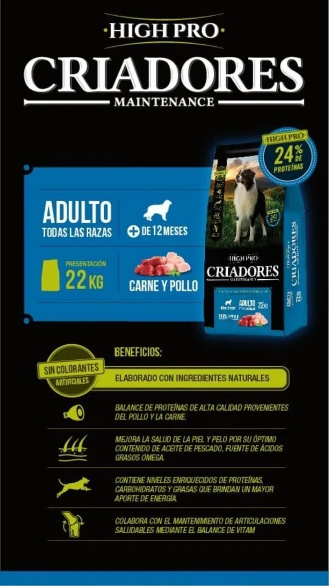 Maintenance Criadores High Pro Carne y Pollo para Perro Adulto Grande - 2