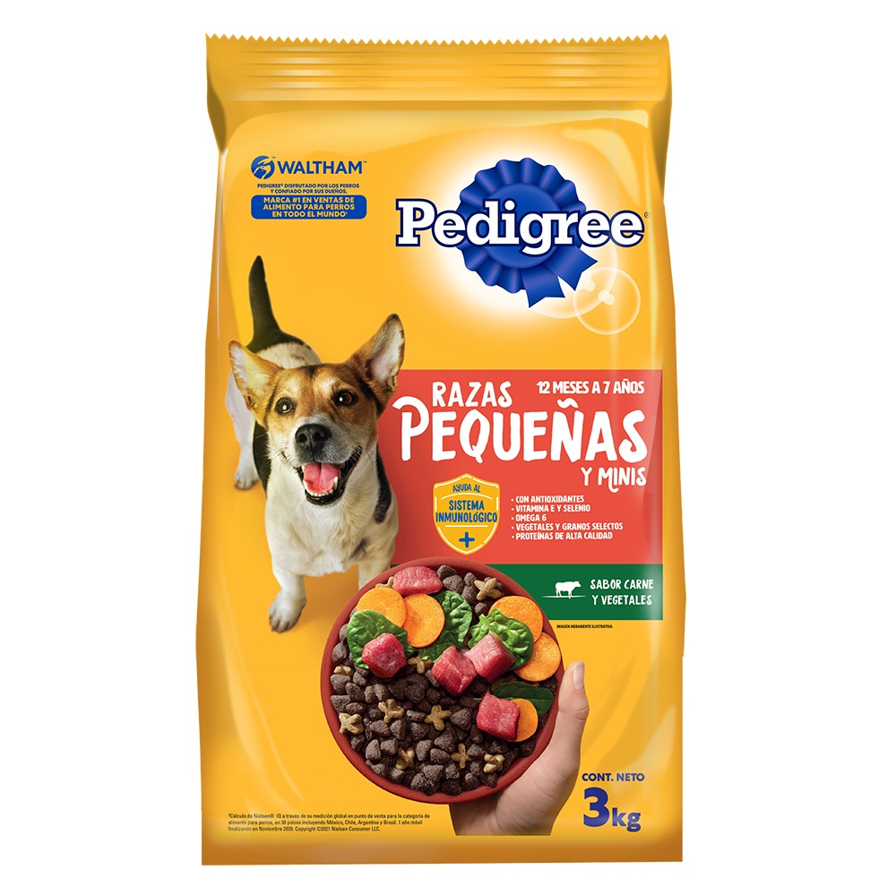 Pedigree Carne y Vegetales para Perro Adulto Raza Pequeña - 1