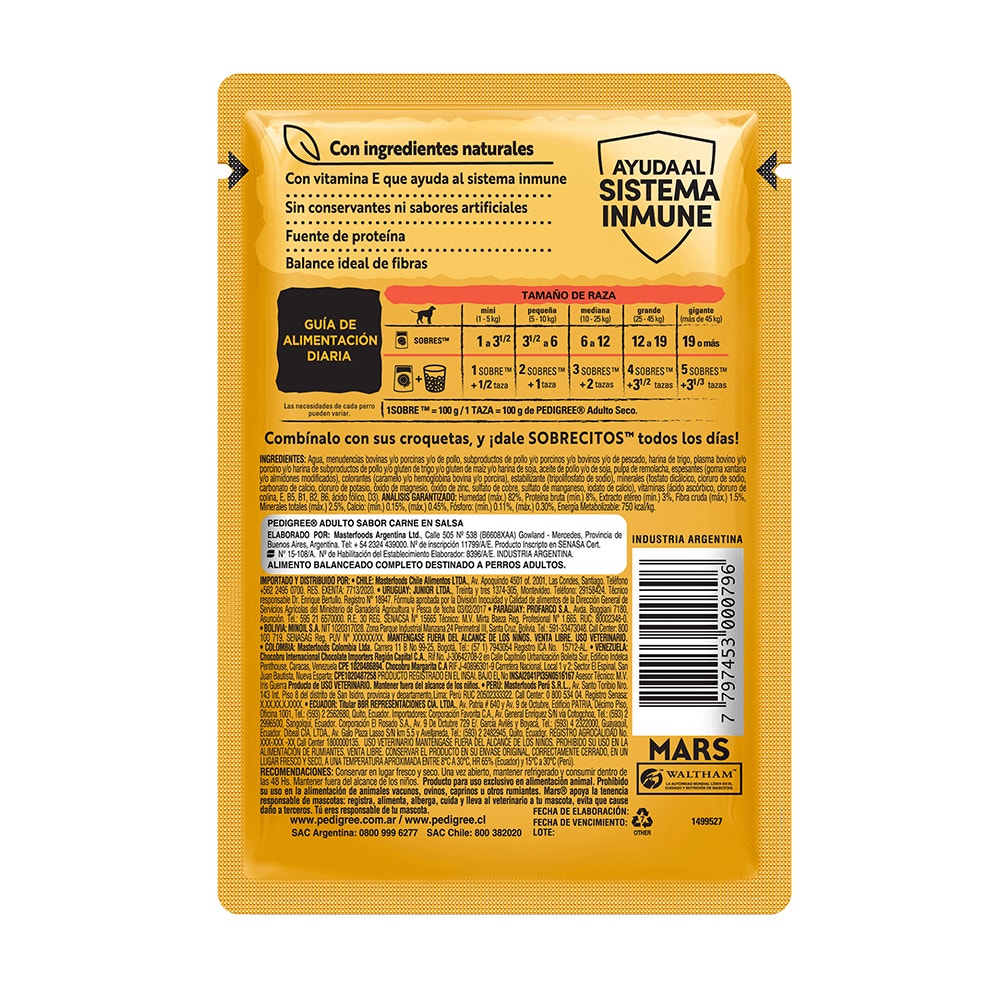Pedigree Salsa Sabor Carne para Perro Adulto - 2