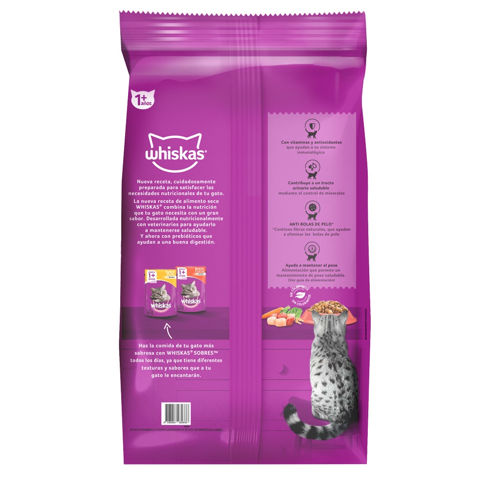 Whiskas Alimento Seco para Gato Adulto Castrado Mix Carne - 2