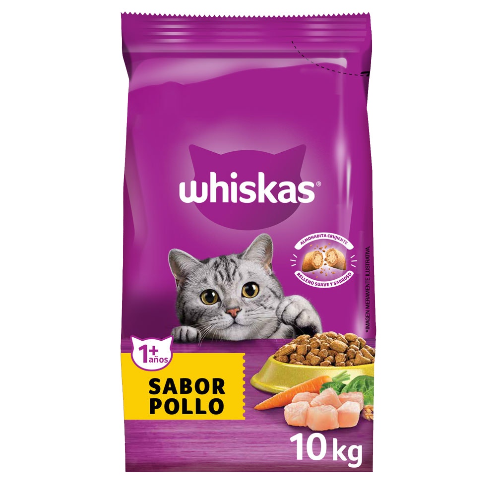 Whiskas Pollo y Leche para Gato Adulto - 1