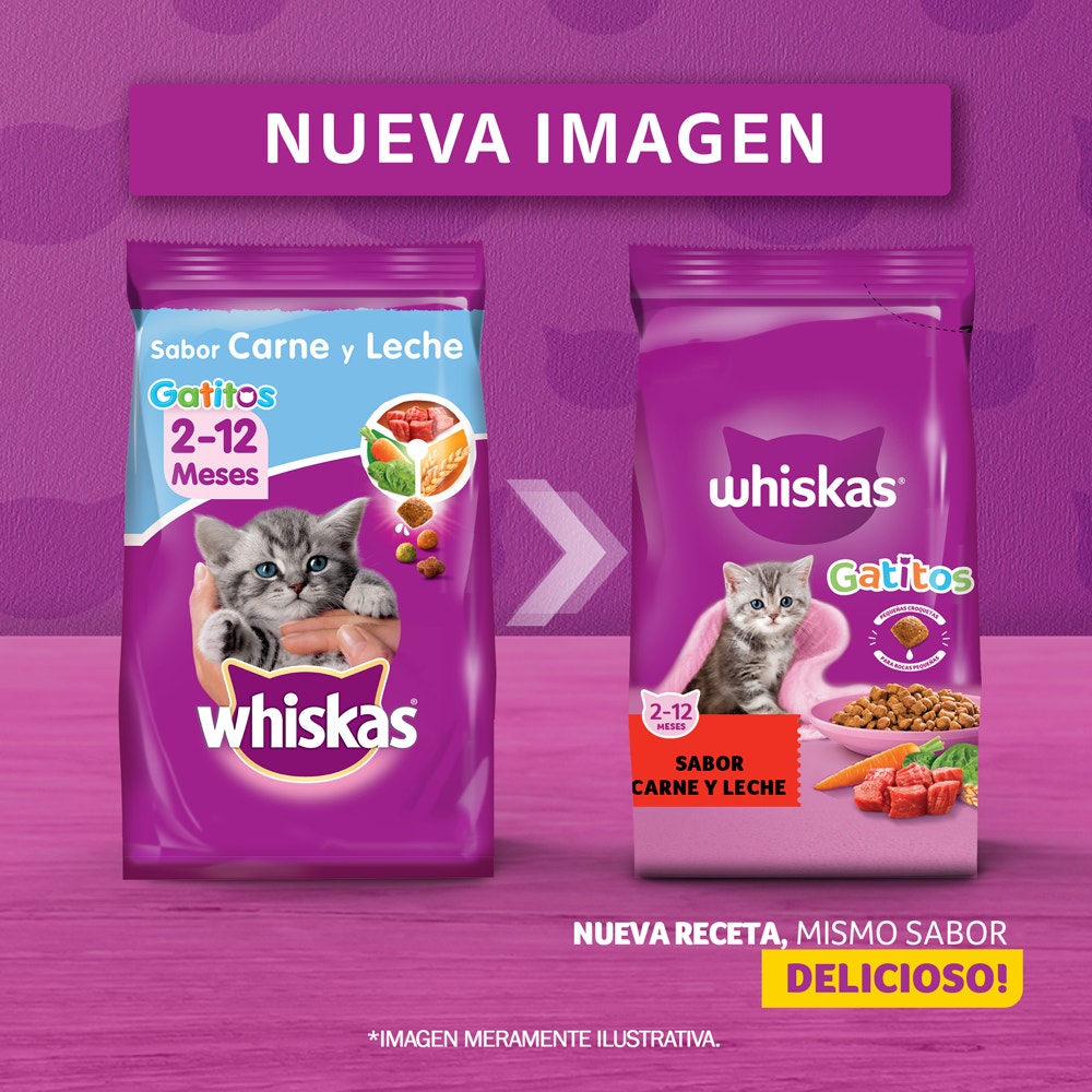 Whiskas Alimento Seco Carne y Leche para Gato Cachorro - 7