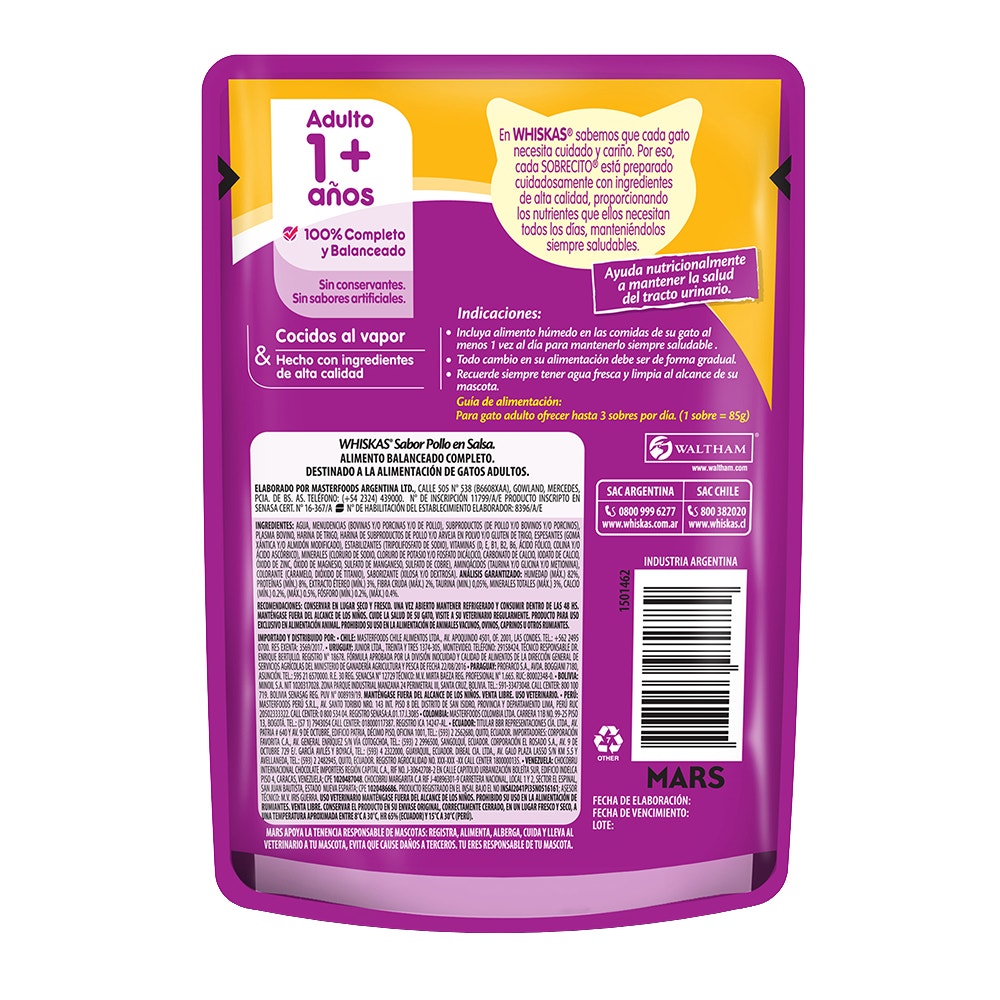 Whiskas Pollo en Salsa para Gato Adulto - 2