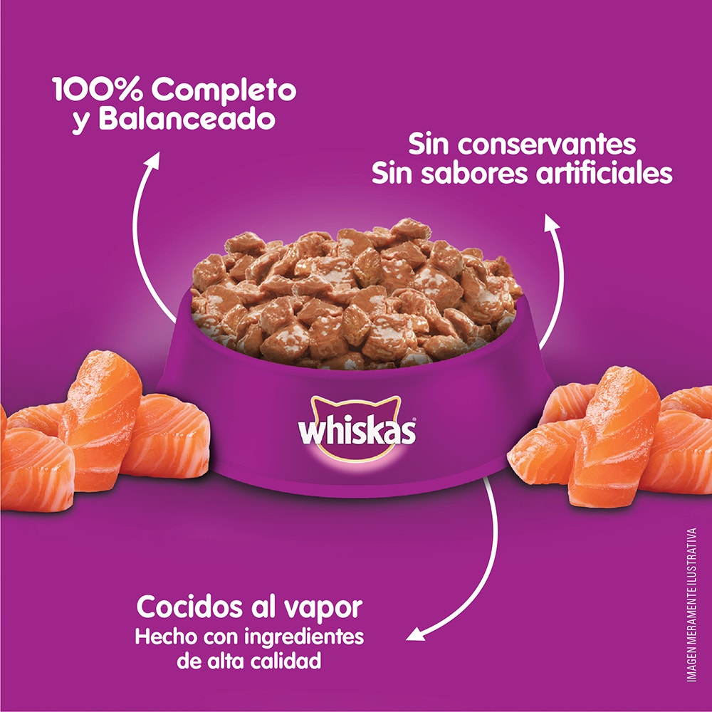 Whiskas Salmón en Salsa para Gato Adulto - 4