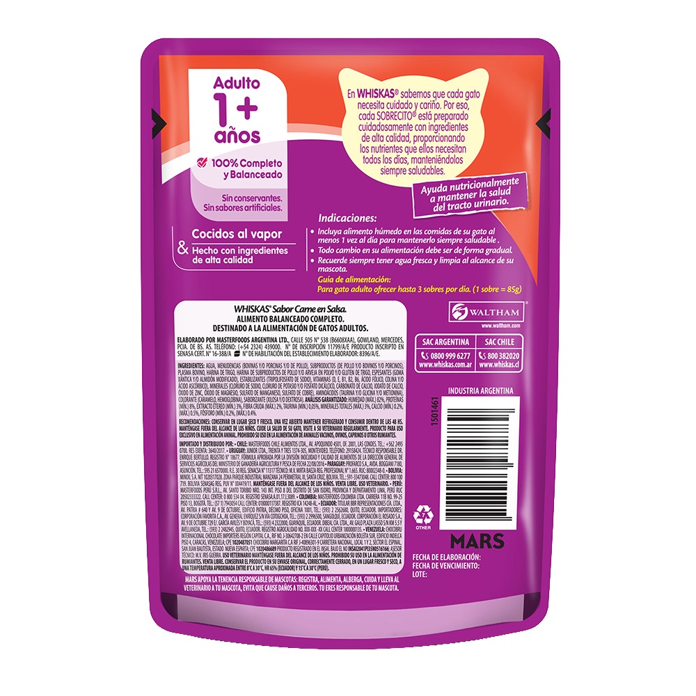 Whiskas Carne en Salsa para Gato Adulto - 2