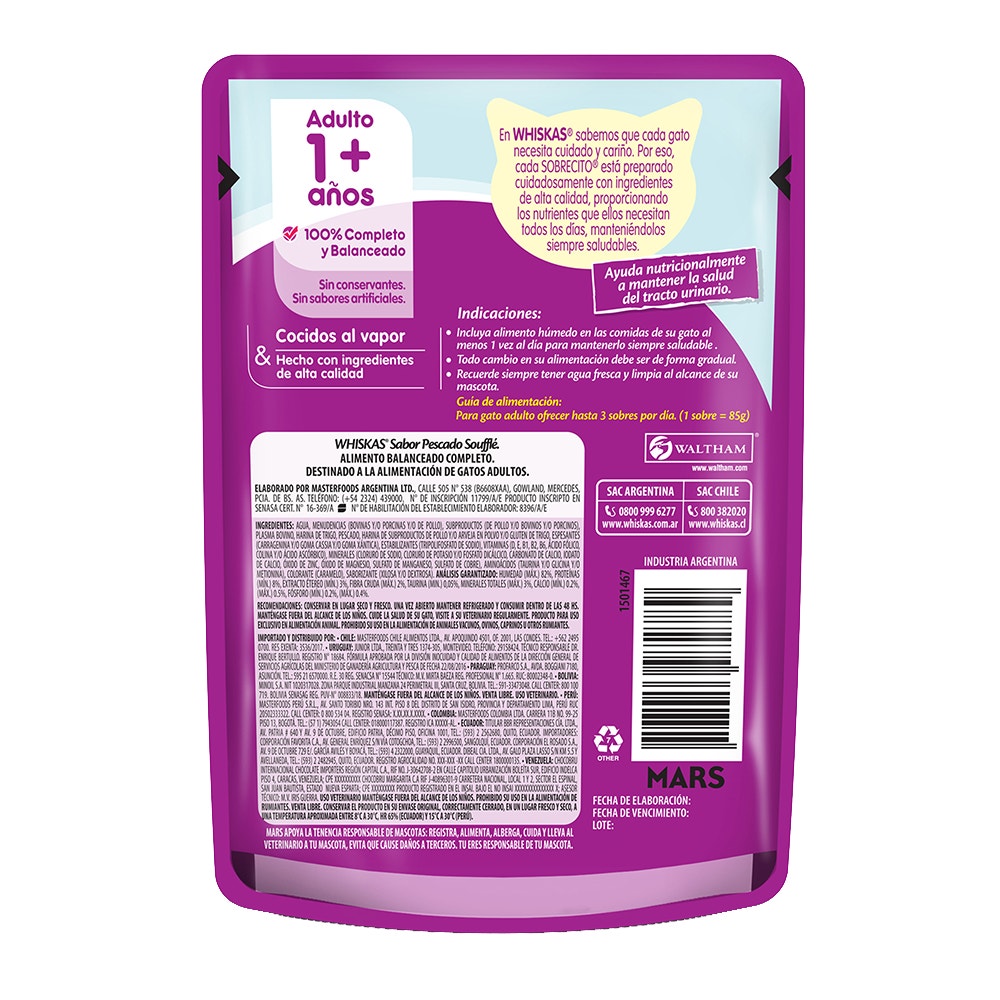 Whiskas Pescado en Soufflé para Gato Adulto - 2