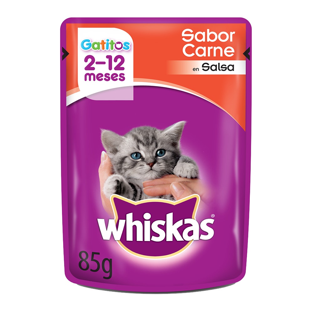 Whiskas Carne en Salsa para Gato Cachorro - 1