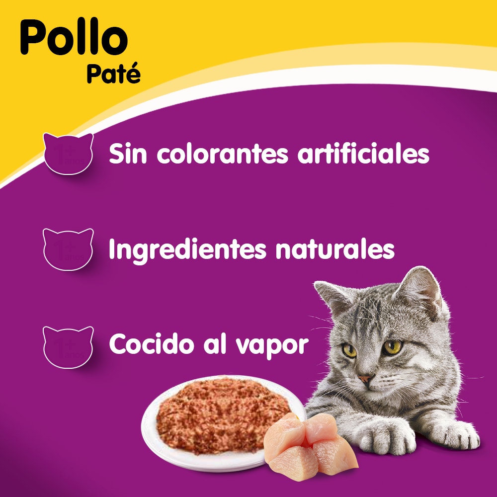 Whiskas Pollo en Paté para Gato Adulto - 3