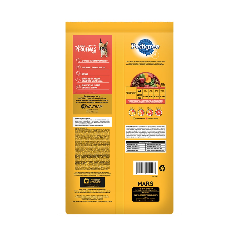 Pedigree Carne y Vegetales para Perro Adulto Raza Pequeña - 1