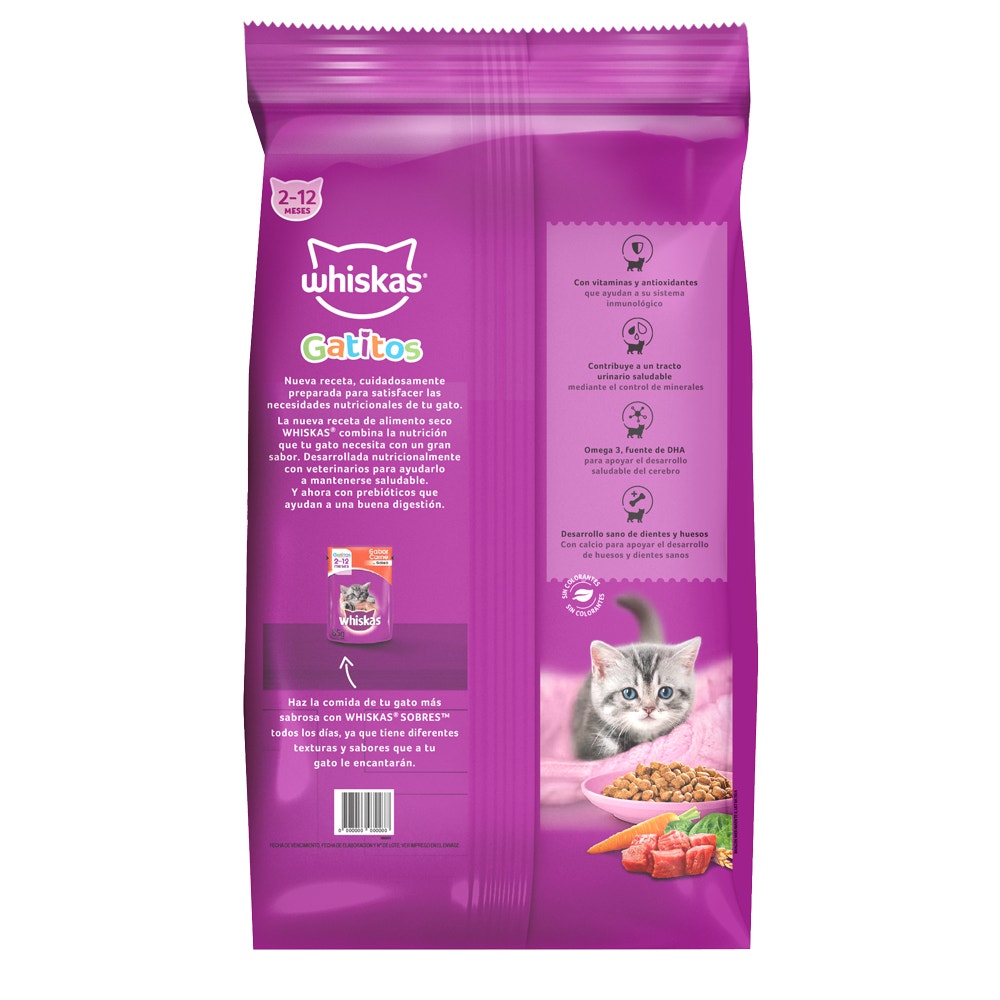 Whiskas Alimento Seco Carne y Leche para Gato Cachorro - 2